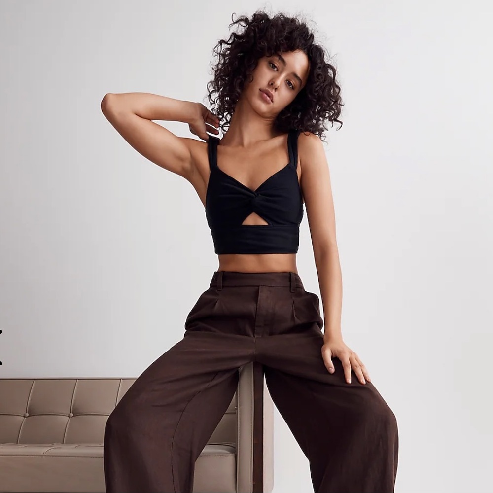 Madewell cutout crop top in black